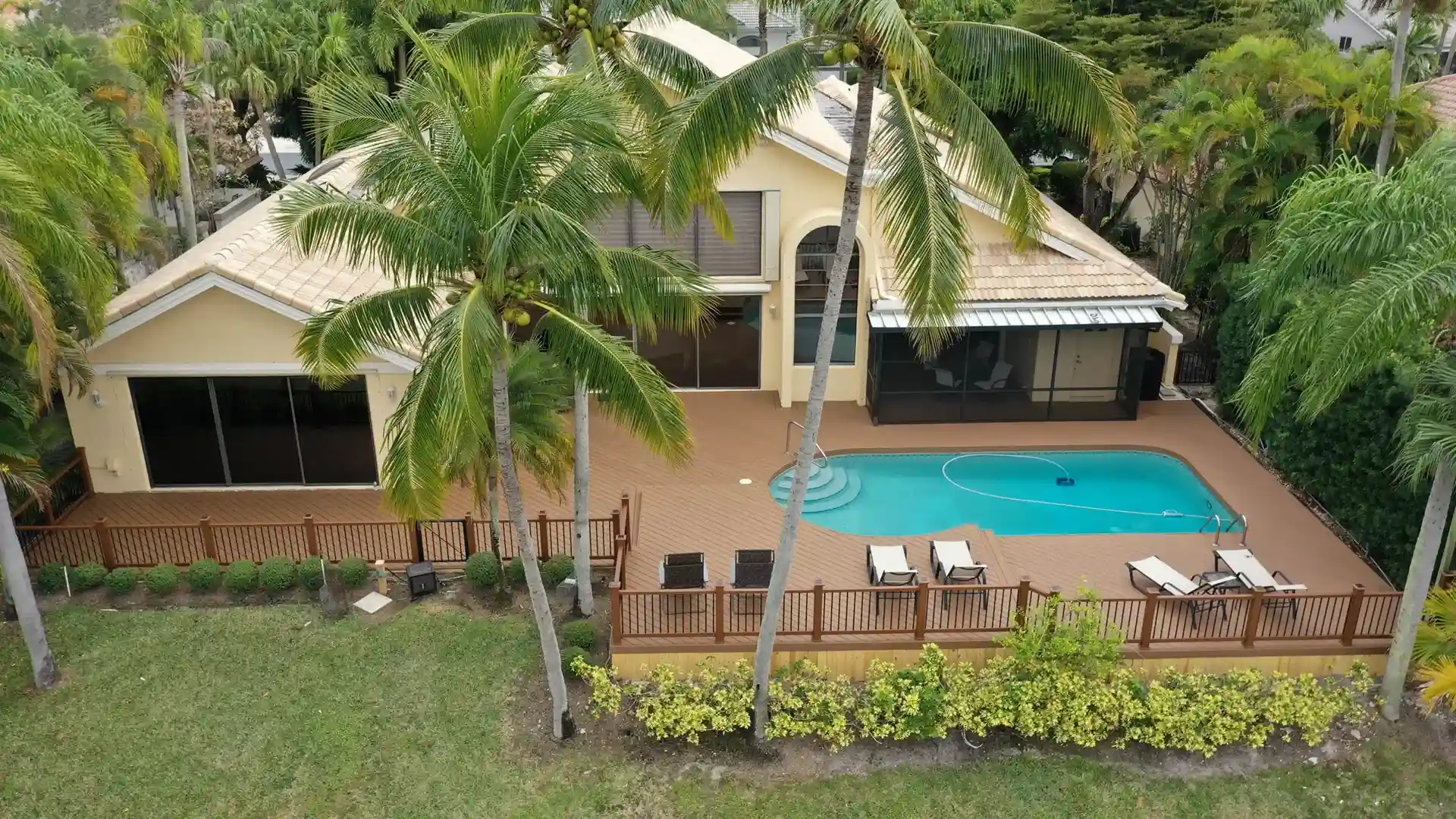Wraparound Pool Deck with Decorative Safety Railings